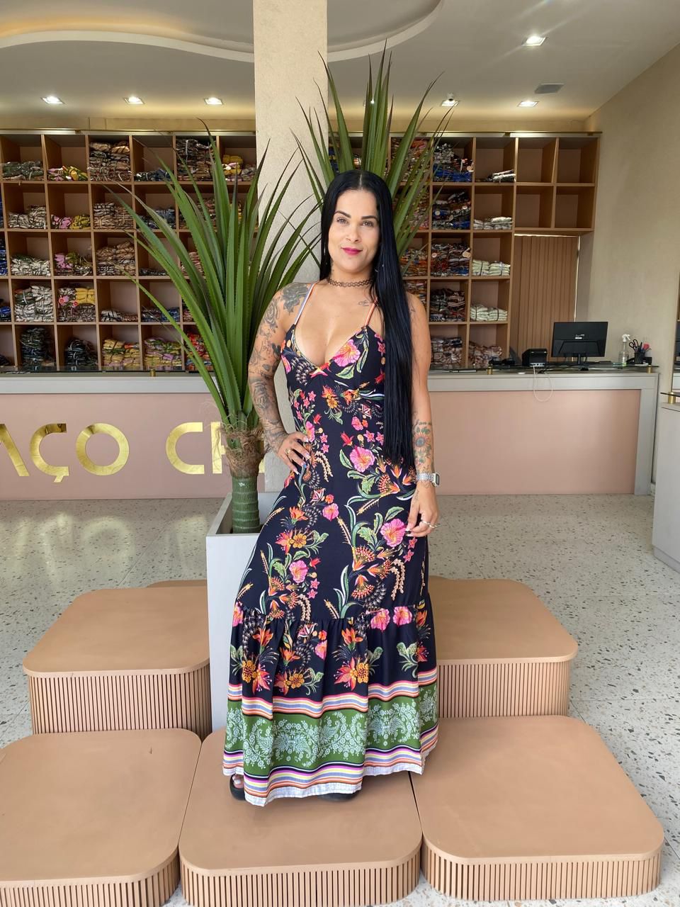 Vestido Longo Aurora Tropical